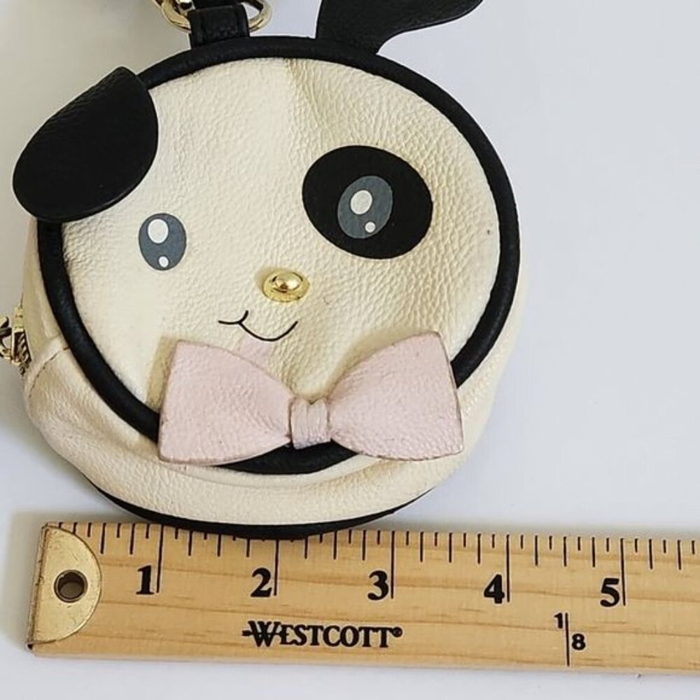 Betsey Johnson Coin Purse Wristlet/Wallet Black/White Puppy Face - Picture 8 of 8